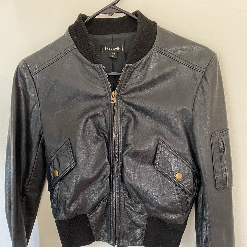 Vintage Bebe Bomber leather jacket